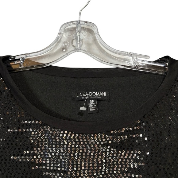 Linea Domani, Elegant Sequin Special Occasion Dress, Small, Black & Silver - Picture 3 of 8
